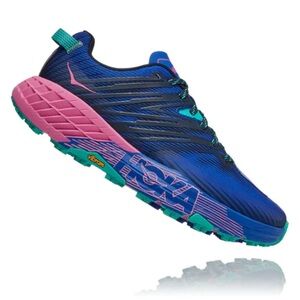 Hoka One Womens Speedgoat 4 Trail Running Shoes Size 10.5 Blue Pink 1106527